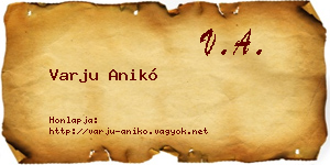 Varju Anikó névjegykártya